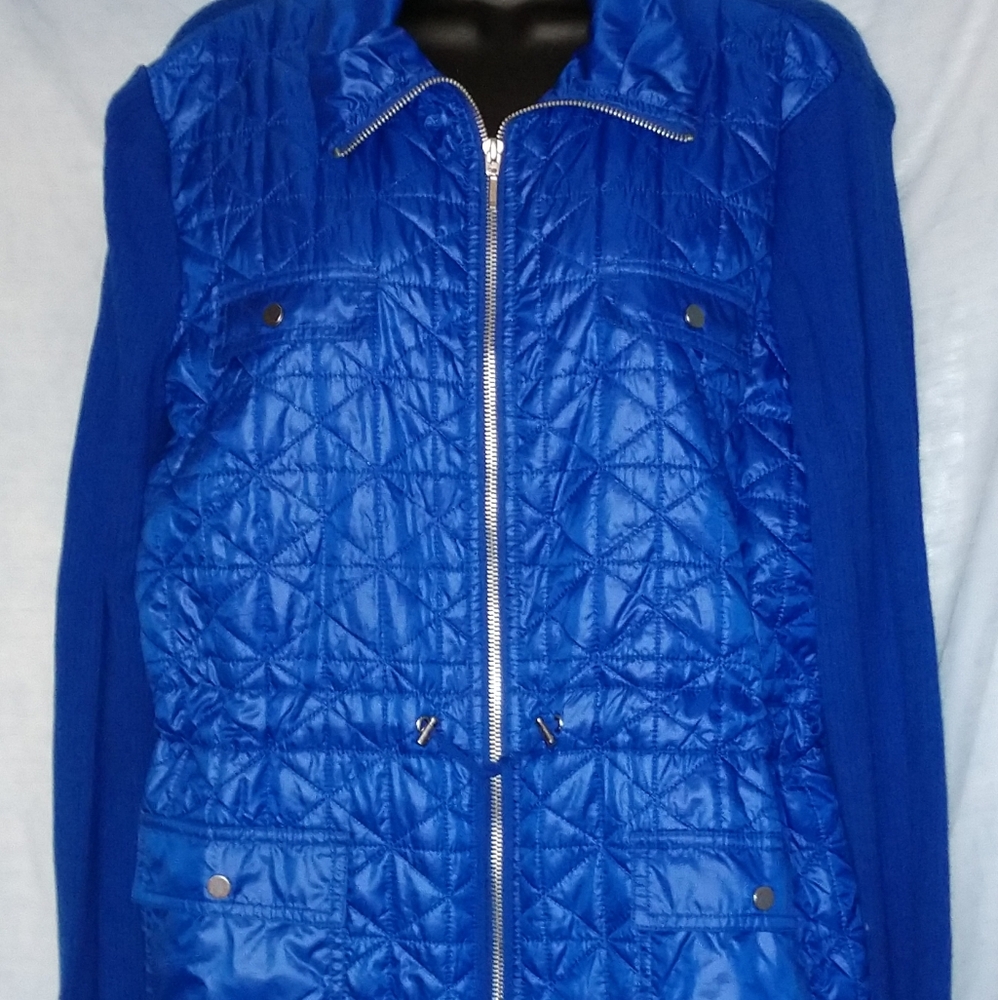 Chico's Collection Royal Blue Jacket sz 2 Large 12